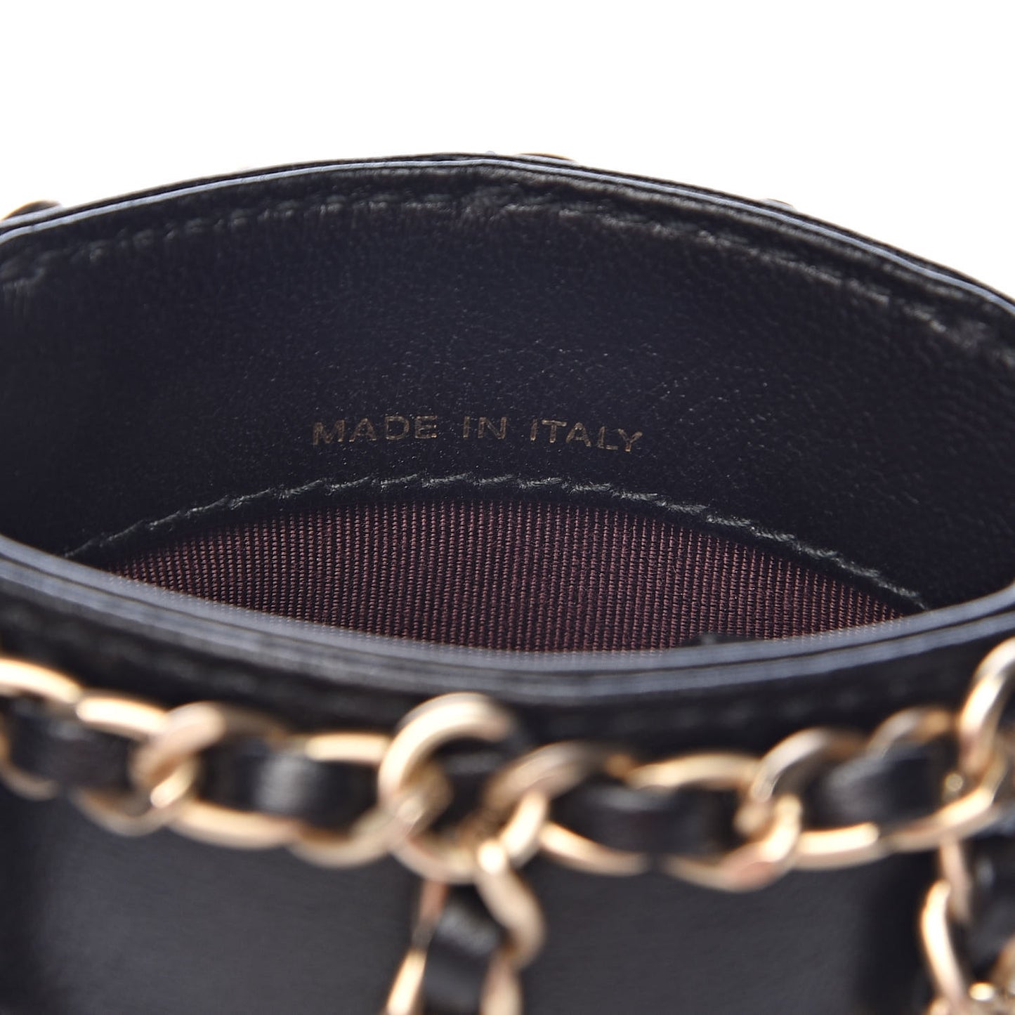 Lambskin Tech Me Out Clutch With Chain Black