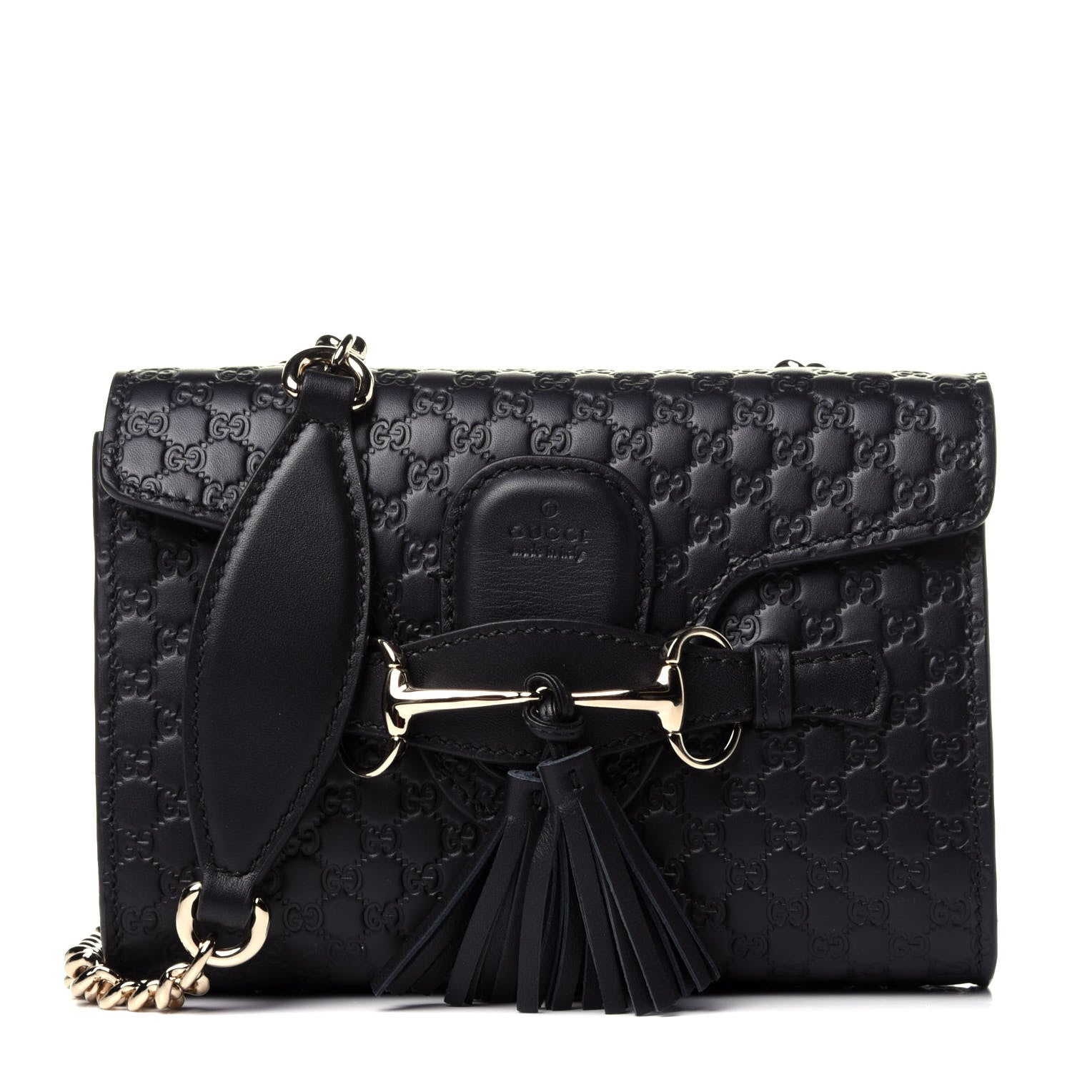 Gucci Microguccissima Mini Emily Shoulder Bag Black 739164 – FASHIONPHILE