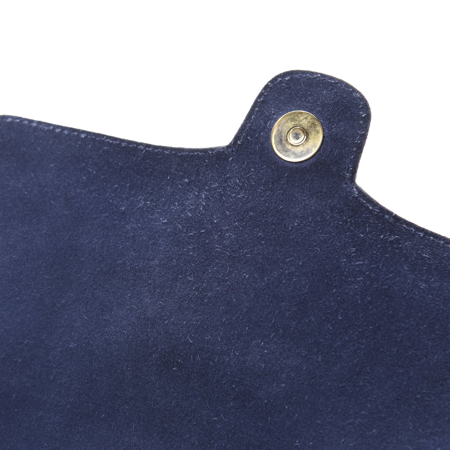 Suede Medium Arli Flap Shoulder Bag Blue Ink Black