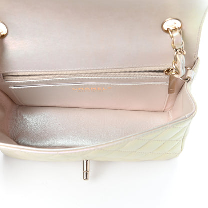 Chanel Iridescent Lambskin Quilted Mini Rectangular Flap Ivory 5 of 9