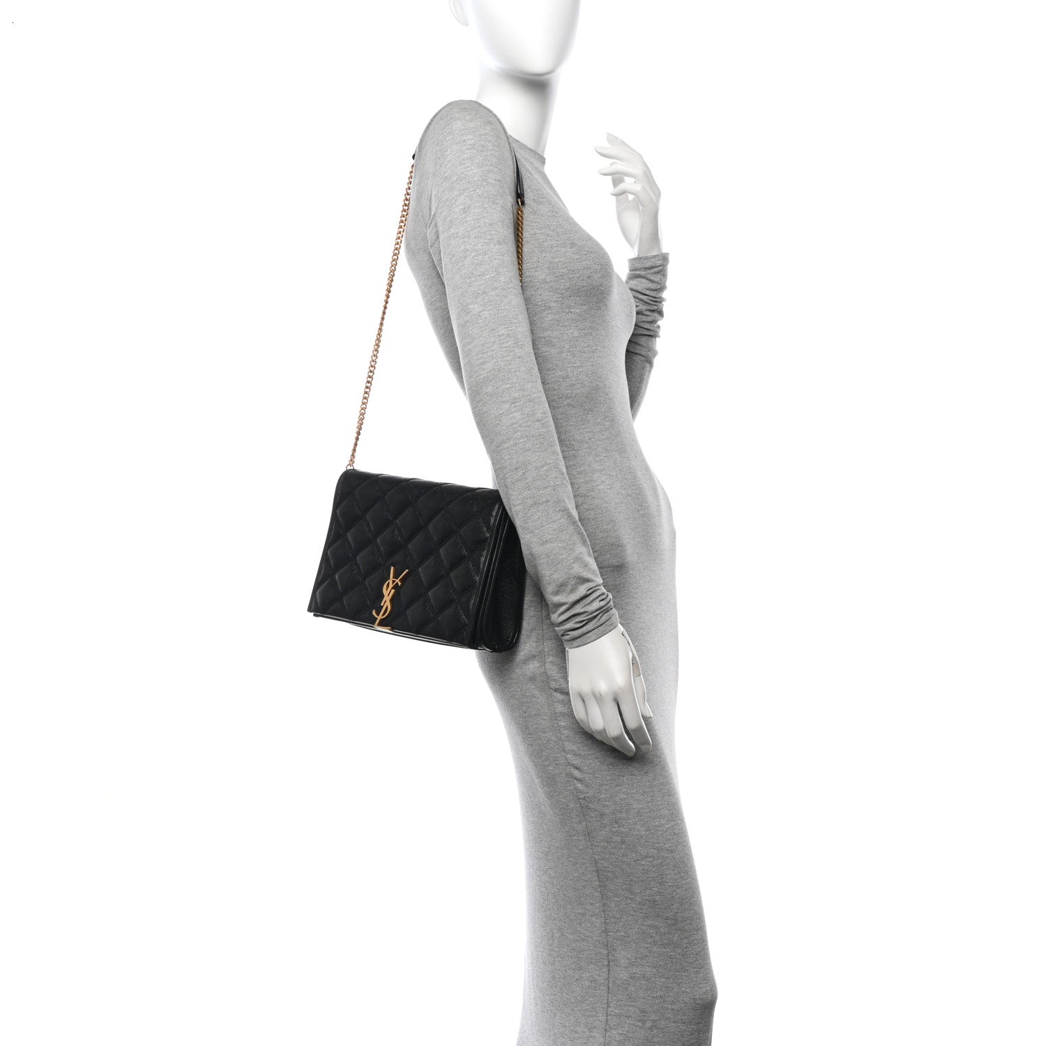 Saint Laurent Lambskin Quilted Mini Becky Chain Bag Black 2 of 11
