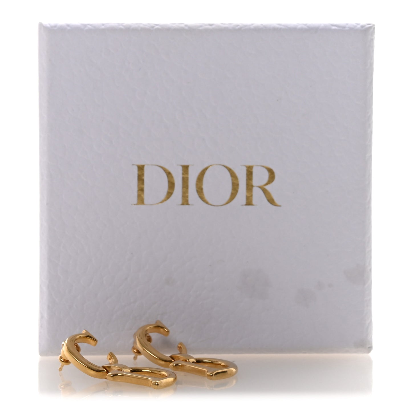 Metal CD Drop Earrings Gold