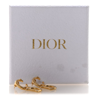 Christian Dior Metal CD Drop Earrings Gold 5 of 5