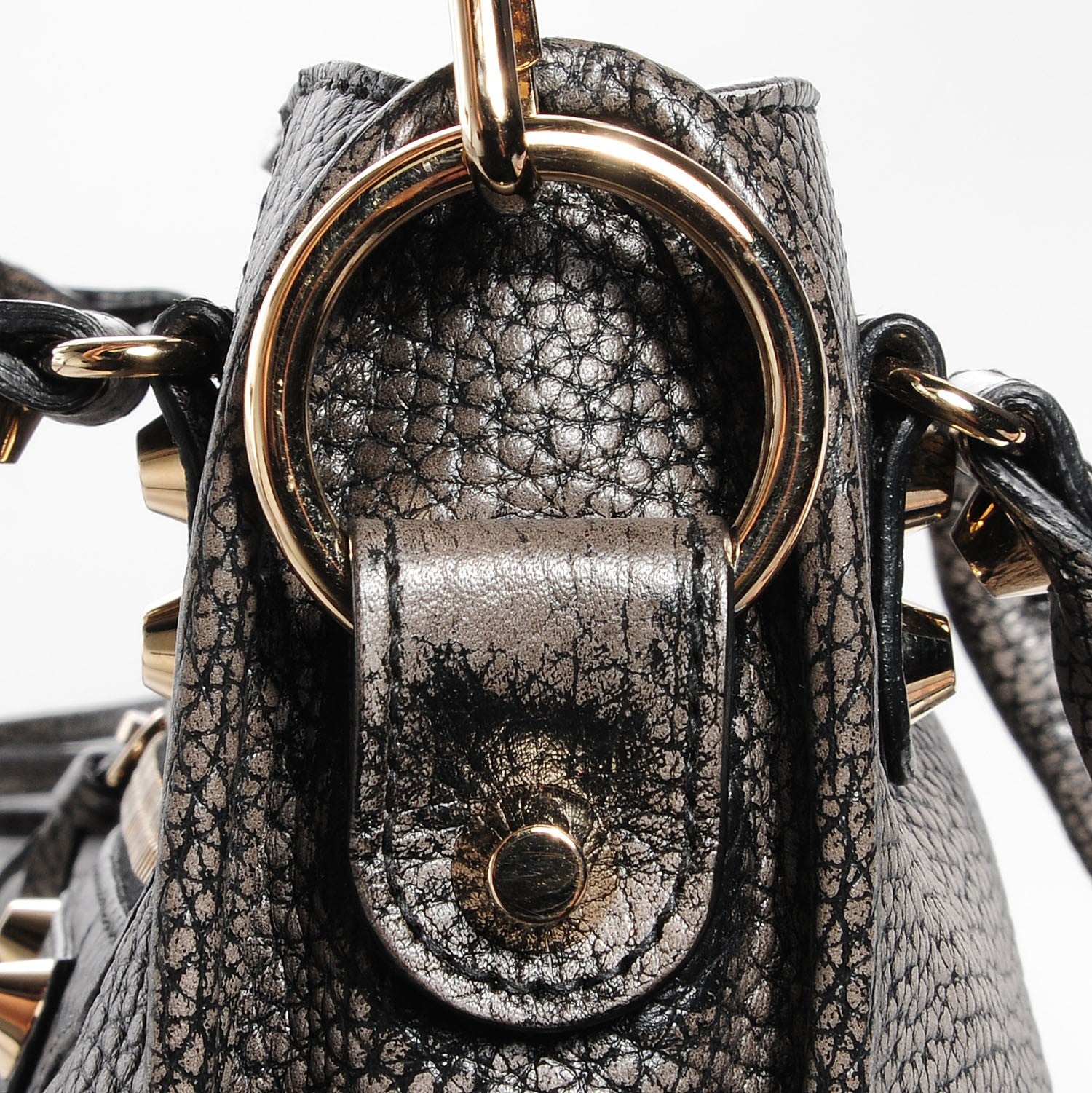 Balenciaga Grained Calfskin Classic Gold Hardware Mini City Ombre Grey Gradient 13 of 14