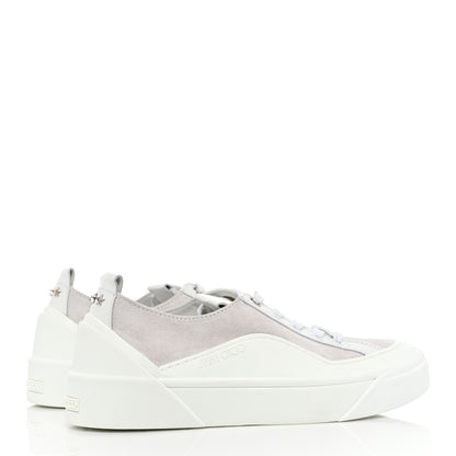 Jimmy Choo Suede Calfskin VBC Lace Up Sneakers 37 White Natural 5 of 10