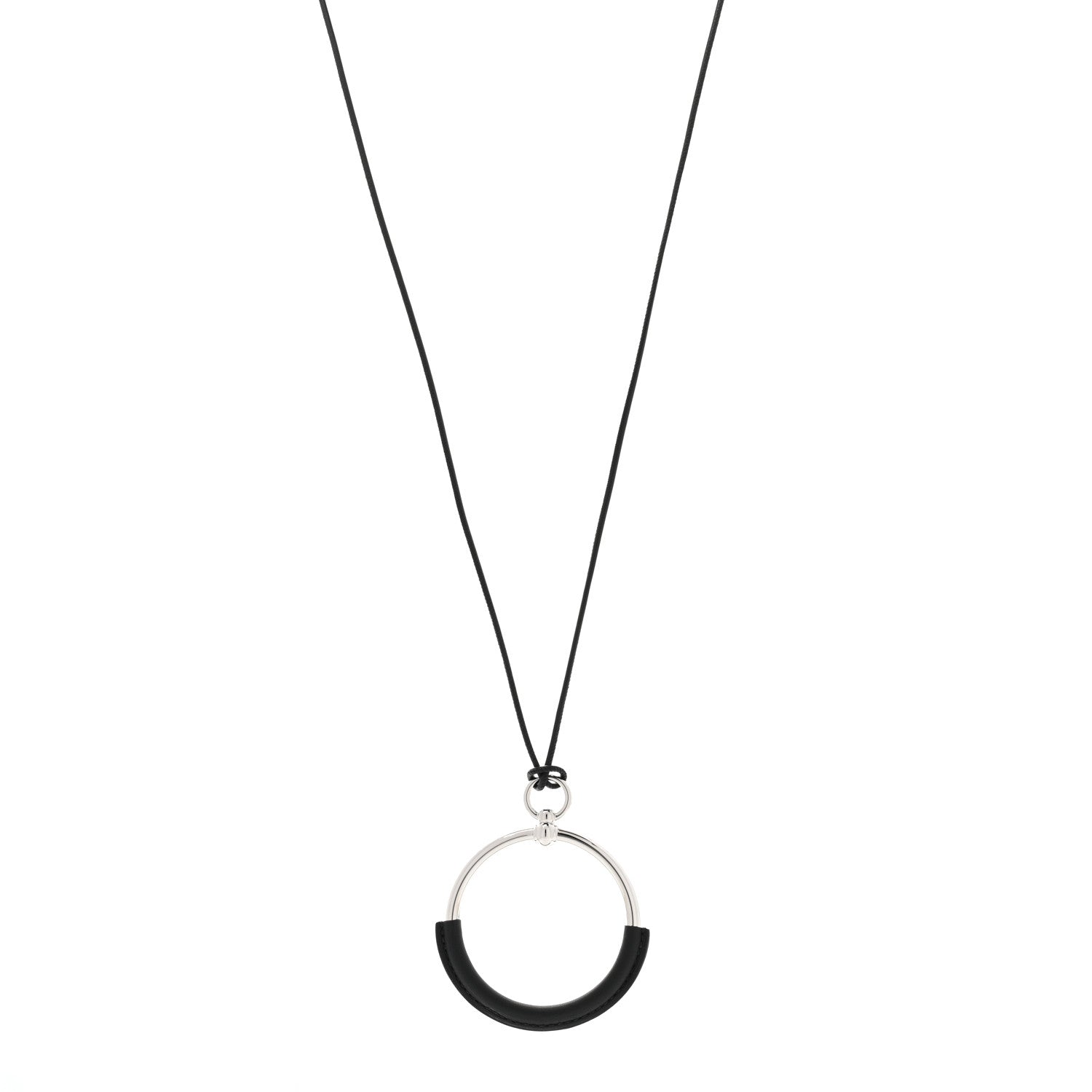 Hermes Swift Grand Loop Pendant Necklace Black 1 of 7