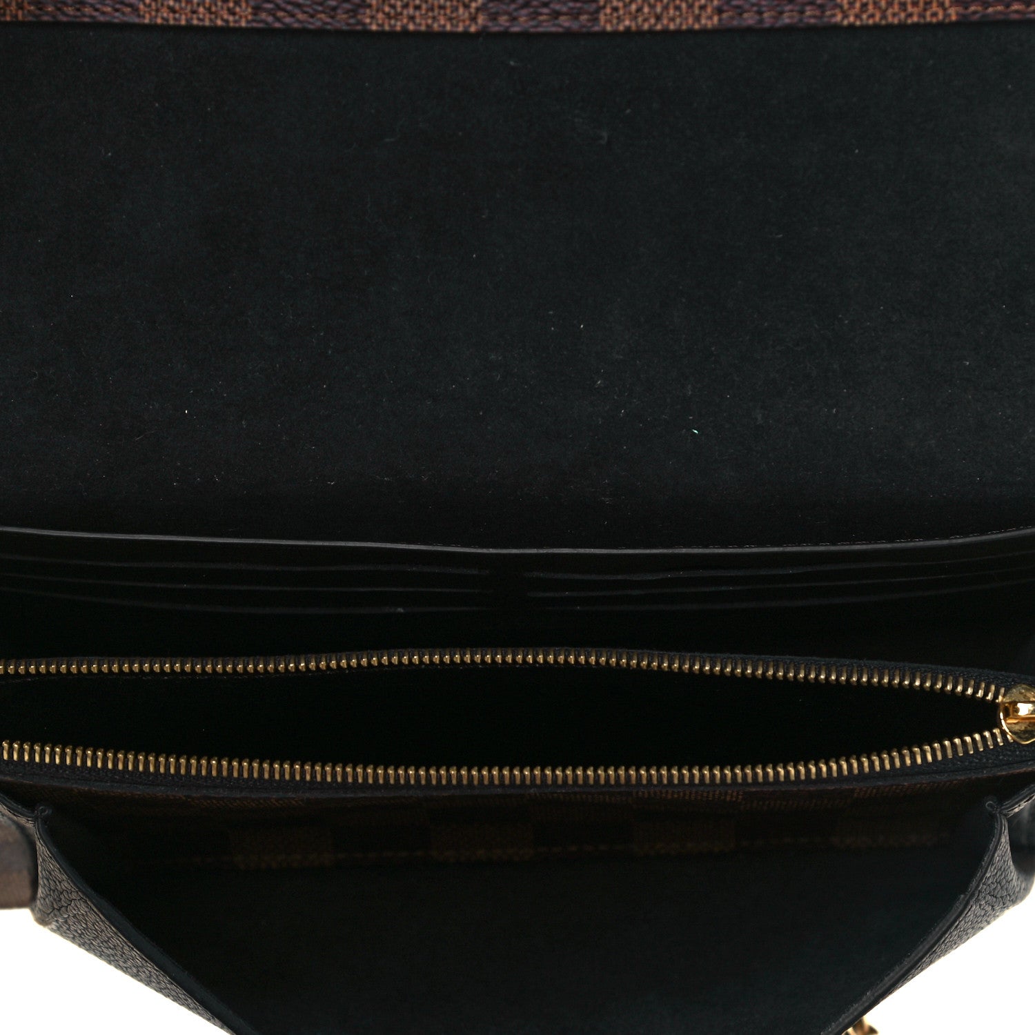 Louis Vuitton Damier Ebene Vavin Chain Wallet Black 6 of 8