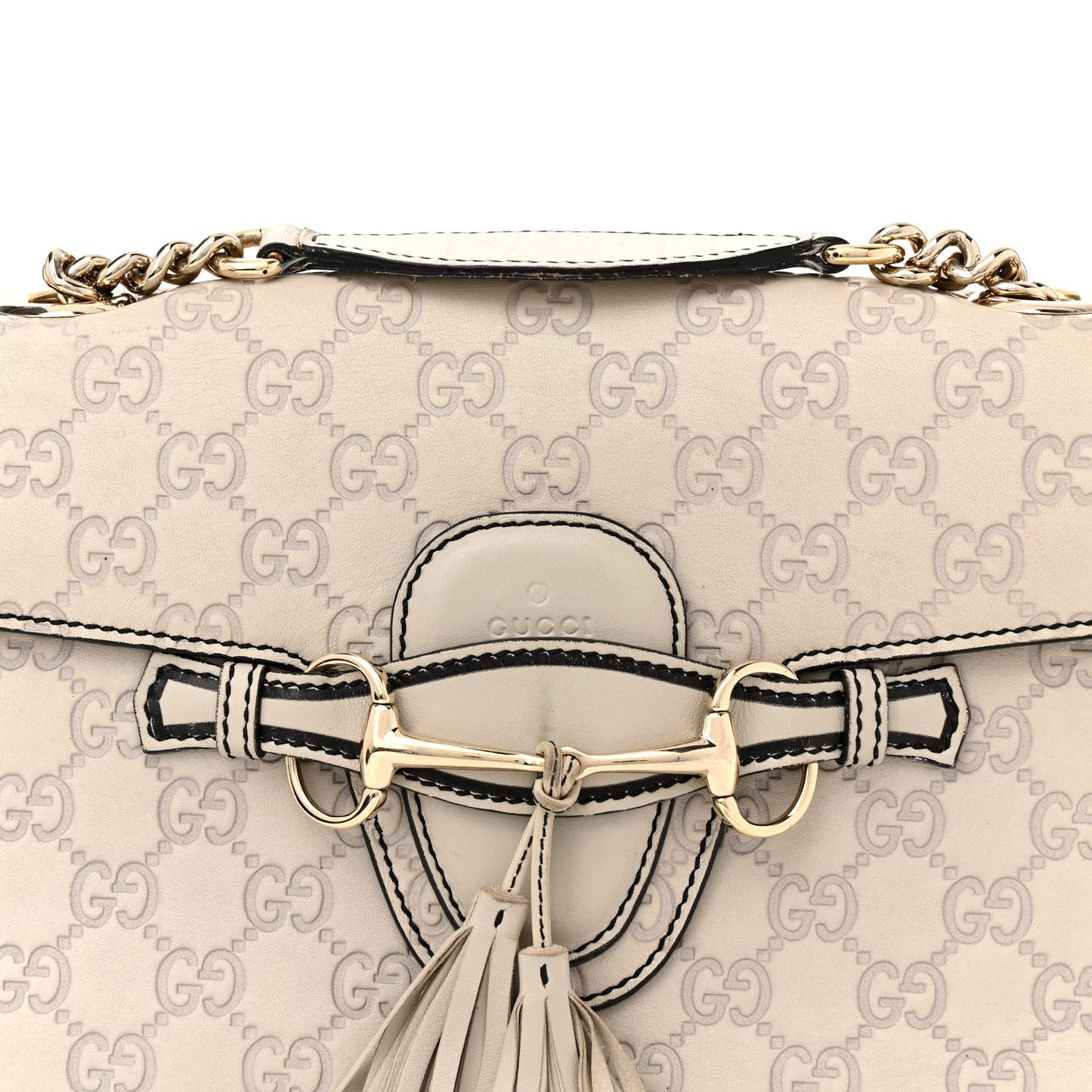 Guccissima Signature Medium Emily Chain Shoulder Bag Mystic White