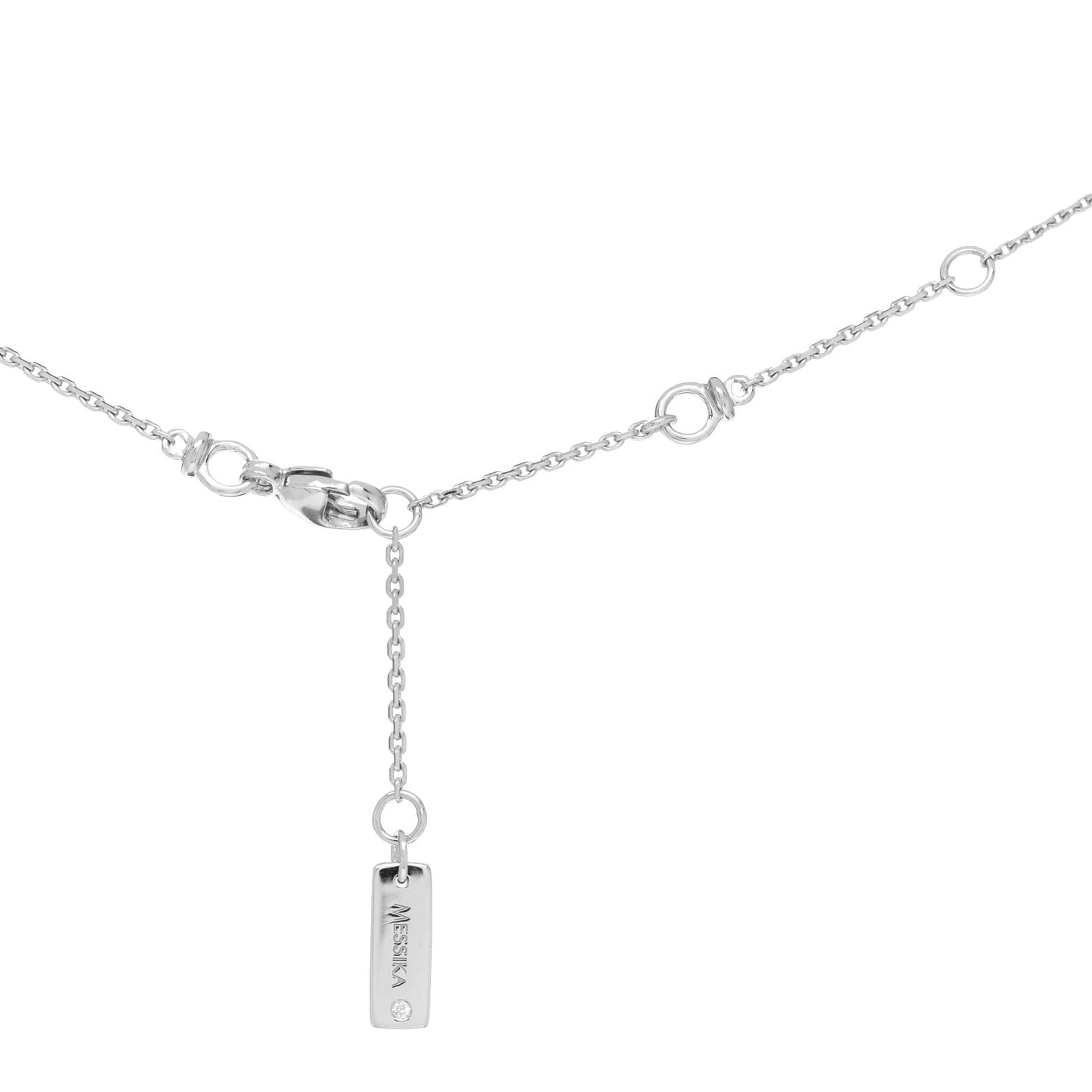 18K White Gold Diamond My Twin Tie Necklace
