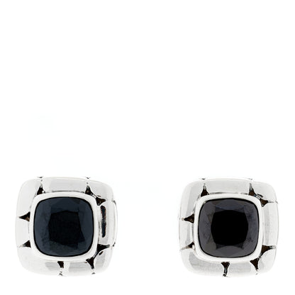 John Hardy Sterling Silver Hematine Batu Kali Square Earrings 1 of 6