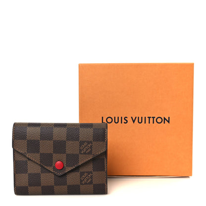 Louis Vuitton Damier Ebene Victorine Wallet Red 10 of 10