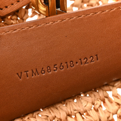 Saint Laurent Raffia Calfskin Small Panier Tote Naturel Brick 7 of 13