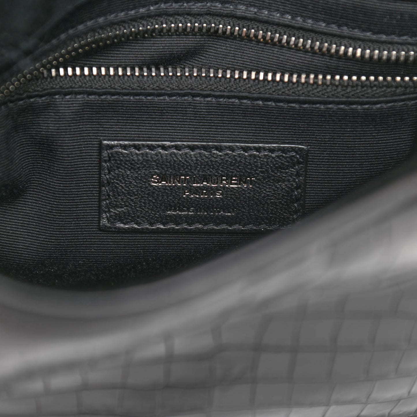Crocodile Embossed Lambskin Matelasse Monogram Niki Chain Wallet Black