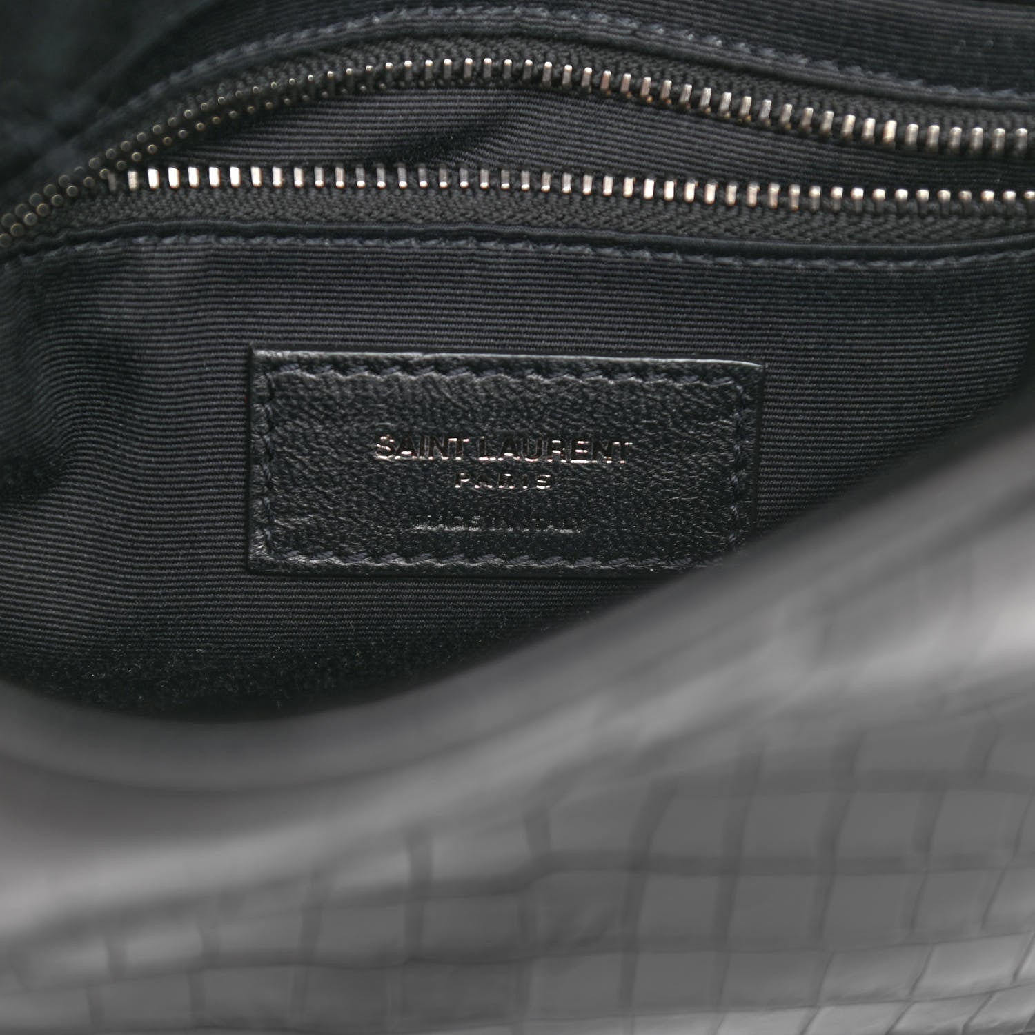 Saint Laurent Crocodile Embossed Lambskin Matelasse Monogram Niki Chain Wallet Black 6 of 9