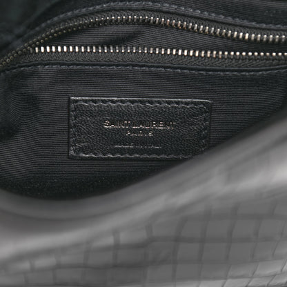 Saint Laurent Crocodile Embossed Lambskin Matelasse Monogram Niki Chain Wallet Black 6 of 9