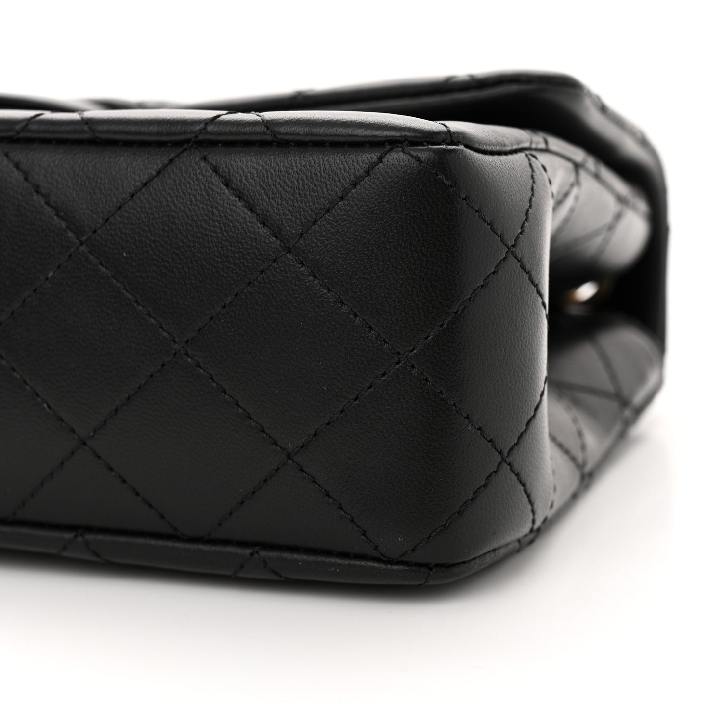 Lambskin Quilted Small Sweet Camellia Flap Black