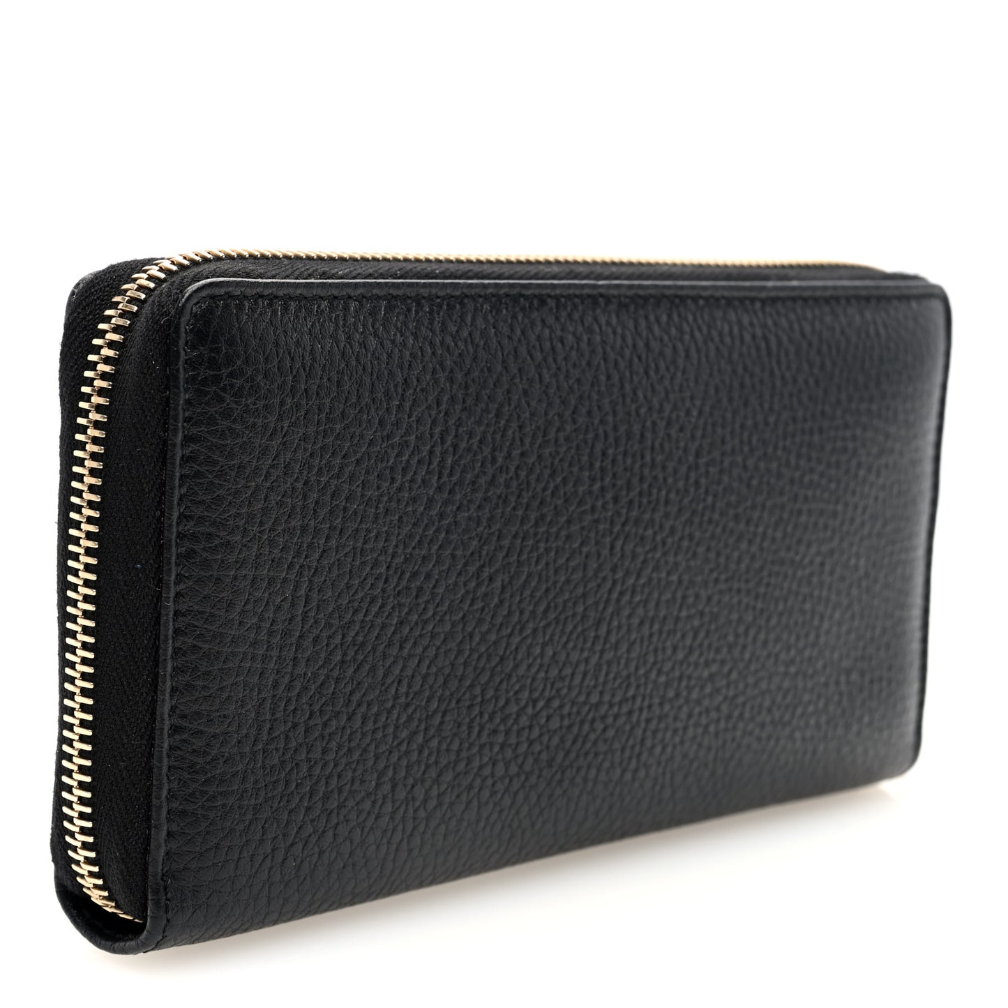 Pebbled Calfskin Soho Zip Around Wallet Black