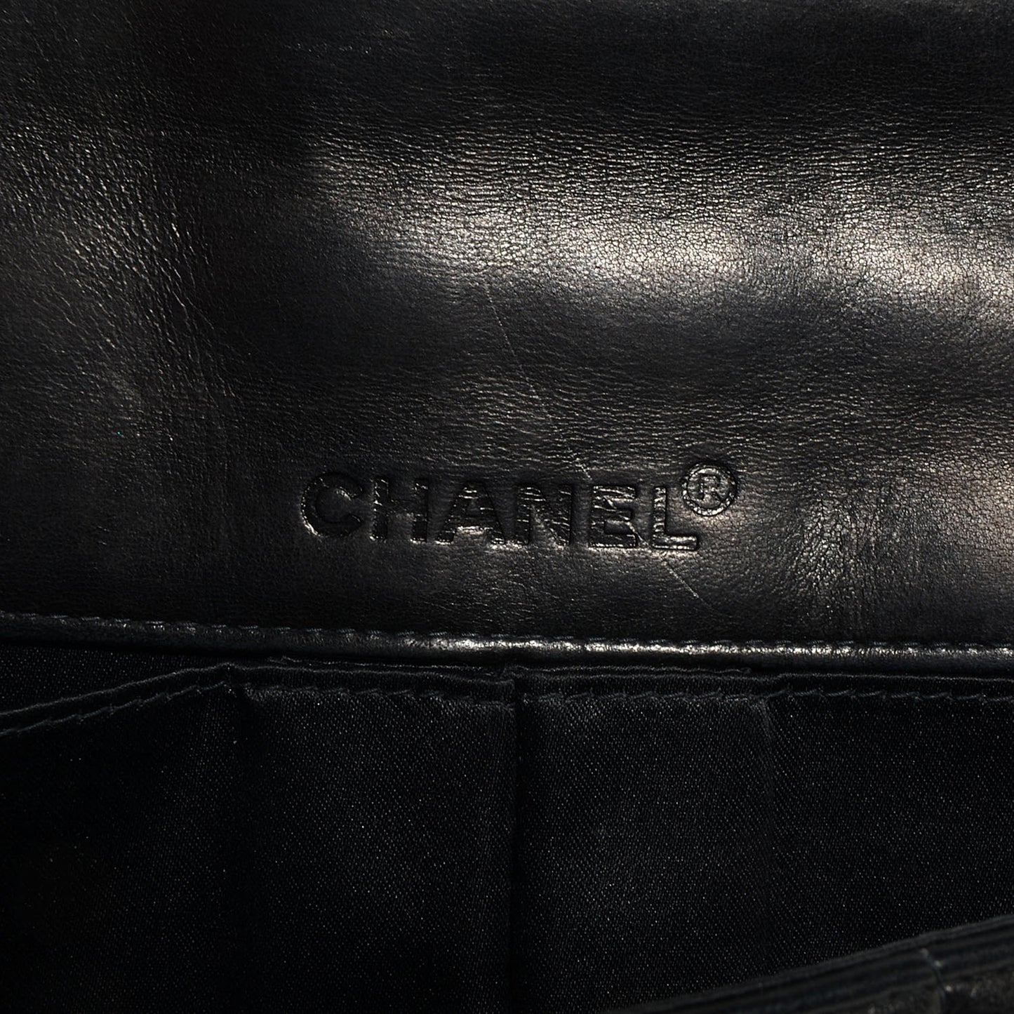 Lambskin East West Chocolate Bar Flap Black