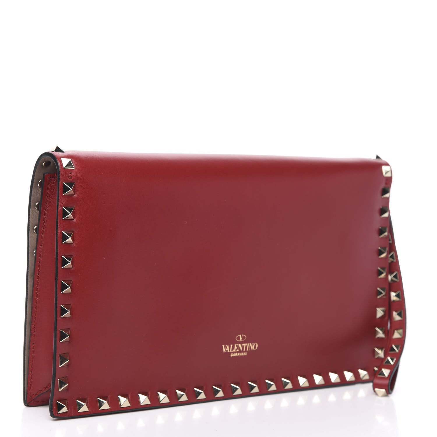 Valentino Garavani Nappa Rockstud Wristlet Clutch Rosso Valentino 3 of 10
