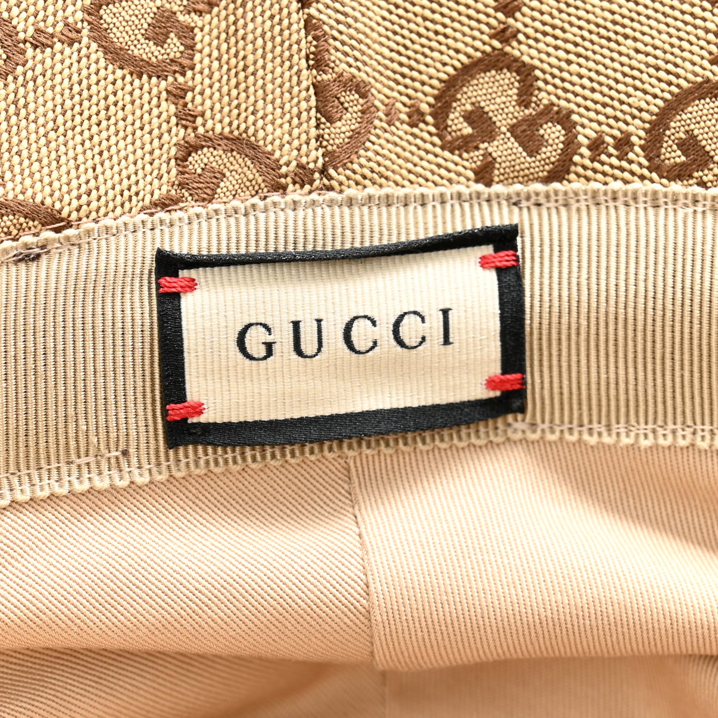 Monogram Textured Dollar Calfskin GG Jago Bucket Hat XL Cacao Beige