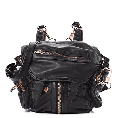 Alexander Wang Lambskin Mini Marti Backpack Washed Black Rose Gold Hardware 1 of 19