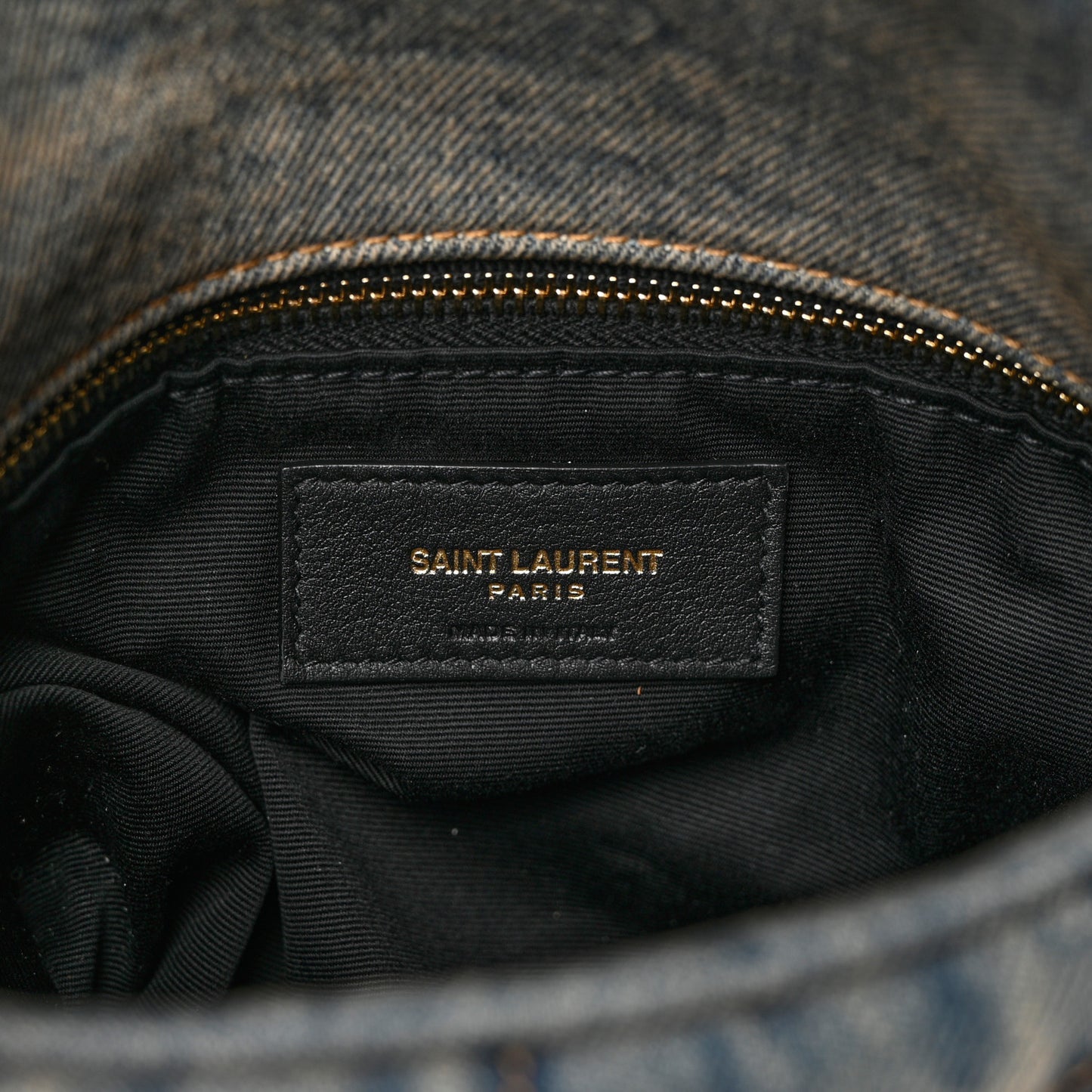Denim Quilted Toy Loulou Puffer Monogram Chain Satchel Blue Black