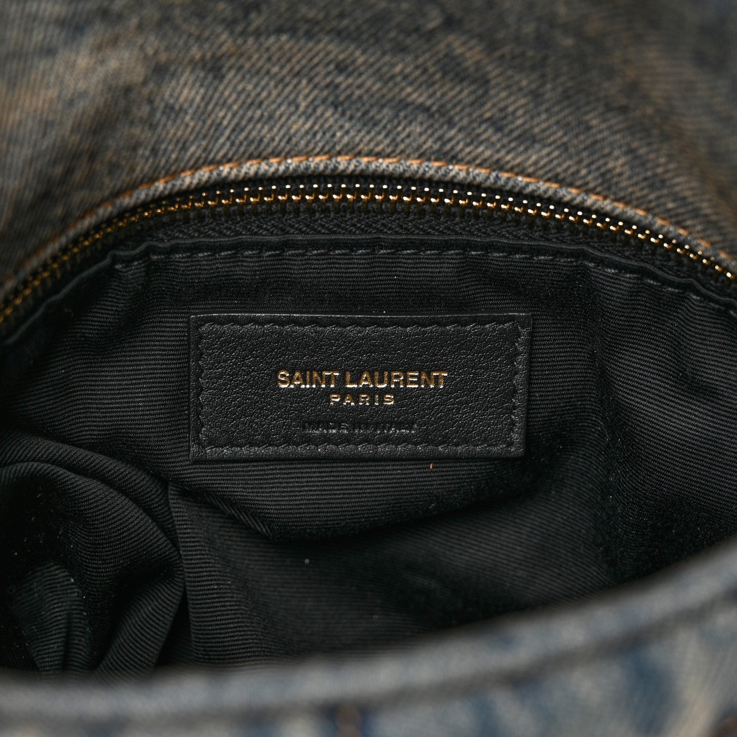 Saint Laurent Denim Quilted Toy Loulou Puffer Monogram Chain Satchel Blue Black 6 of 8