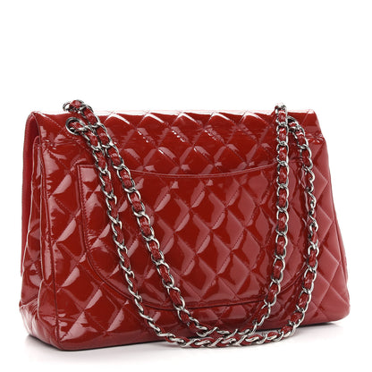 Chanel Patent Quilted Maxi Double Flap Red 3 of 11