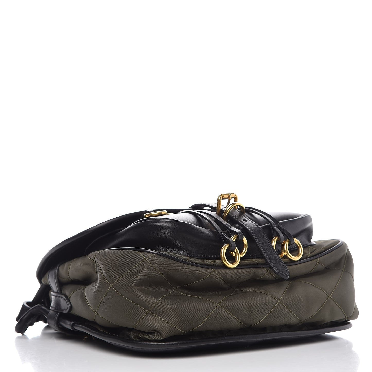 Tessuto Nylon City Calfskin Quilted Crossbody Mimetico Black