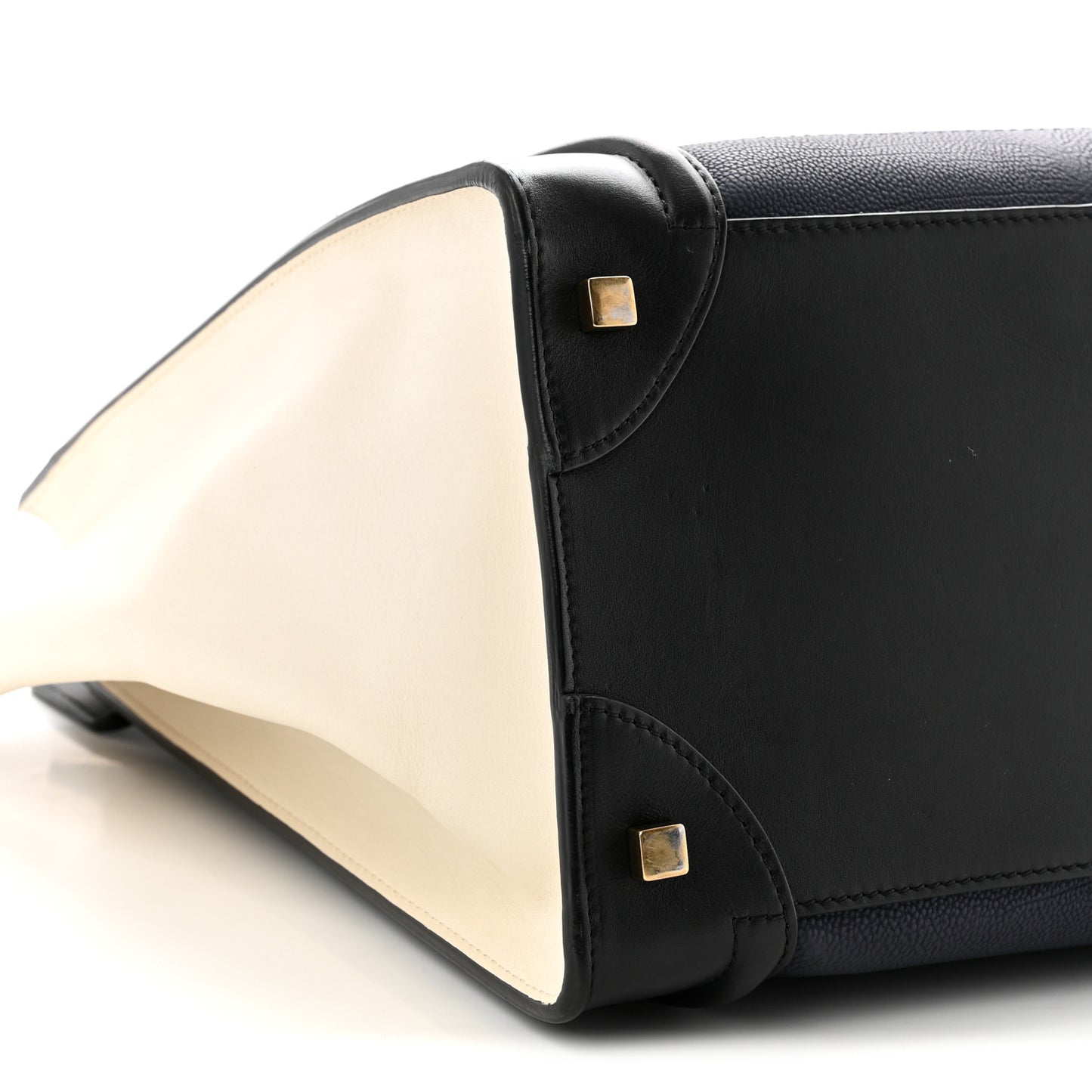 Elephant Calfskin Mini Tri-Color Luggage Blue Black White
