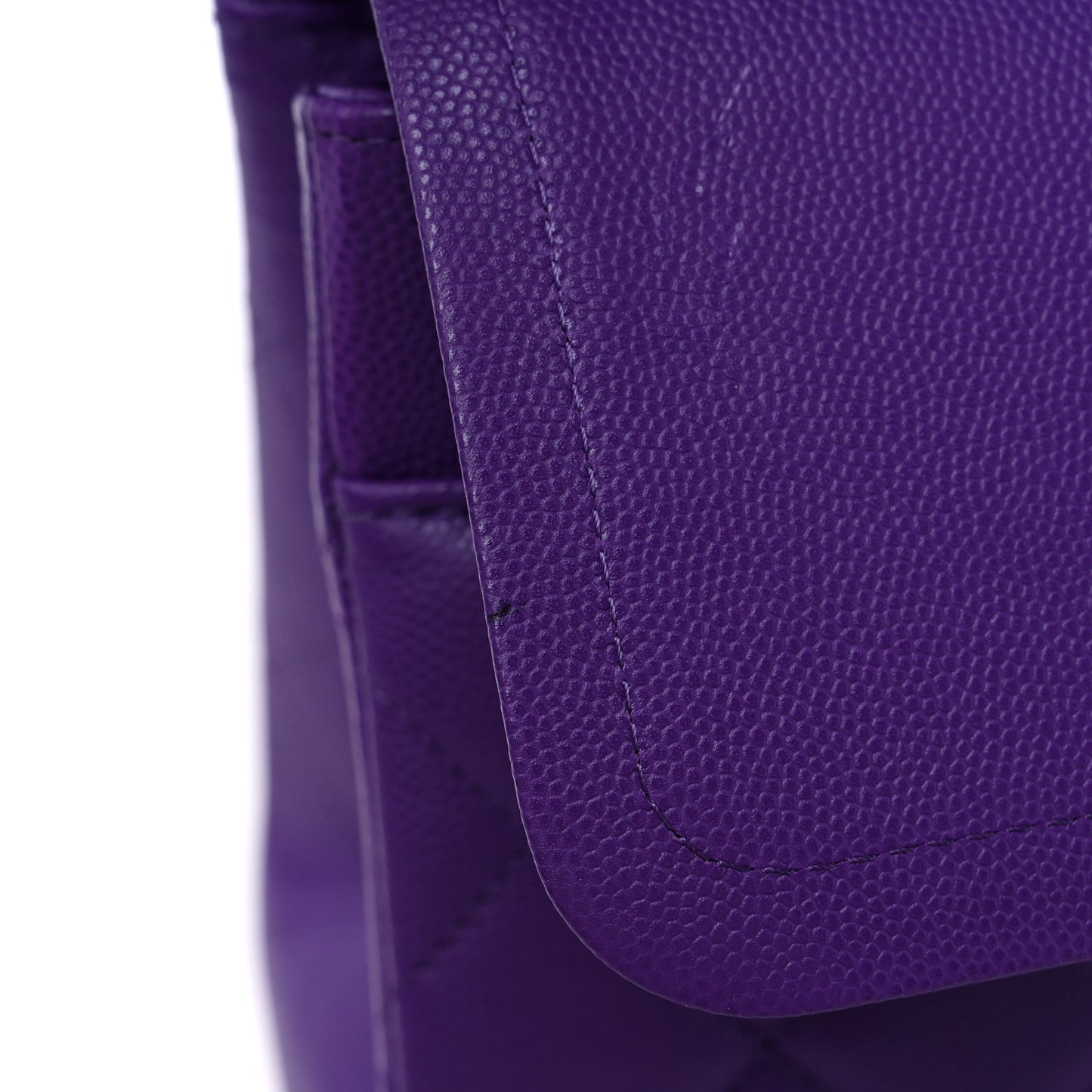 Caviar Quilted Jumbo Double Flap Dark Purple