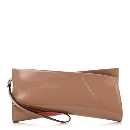Christian Louboutin Patent Loubi Twist Zip Clutch Bag Nude 1 of 8