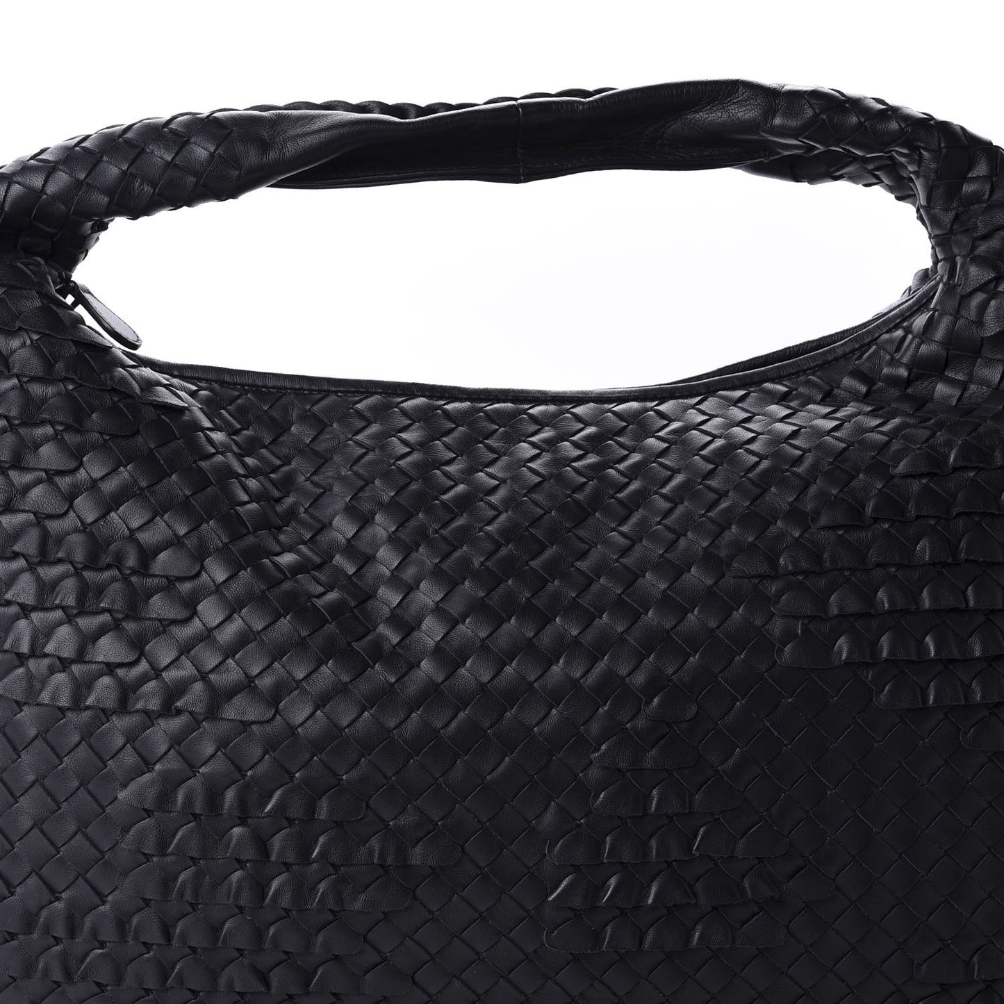 Nappa Intrecciato Large Veneta Hobo Black
