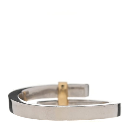Tiffany 18K Yellow Gold Platinum Diamond Edge Bypass Ring 51 5.75 3 of 5