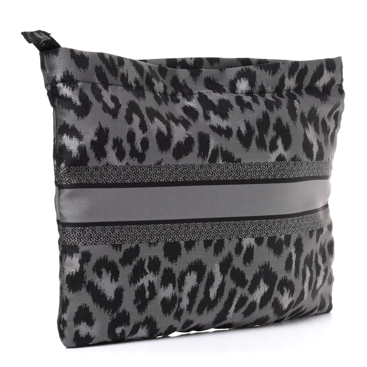 Canvas Embroidered Mizza Diortravel Zipped Pouch Black Grey