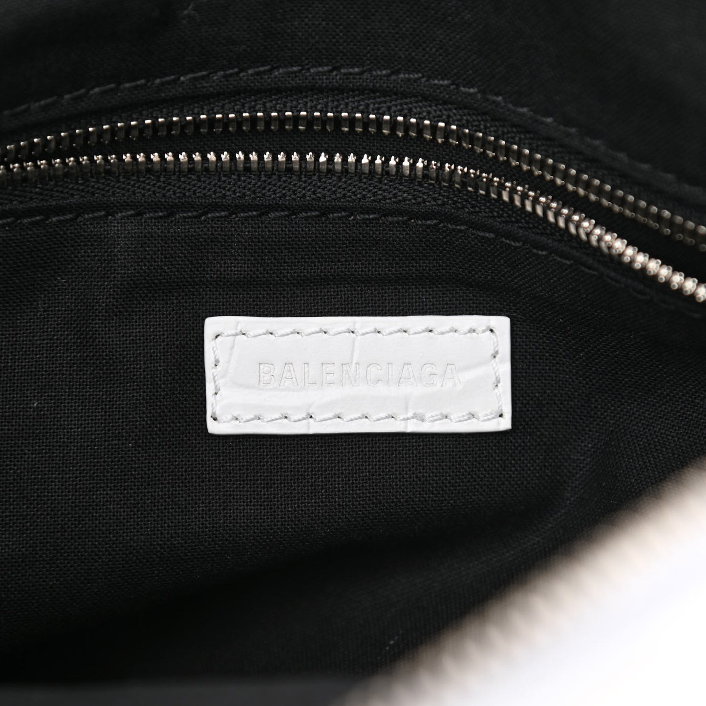 Extra Supple Calfskin Crocodile Embossed Neo Classic Hardware Hobo XS White