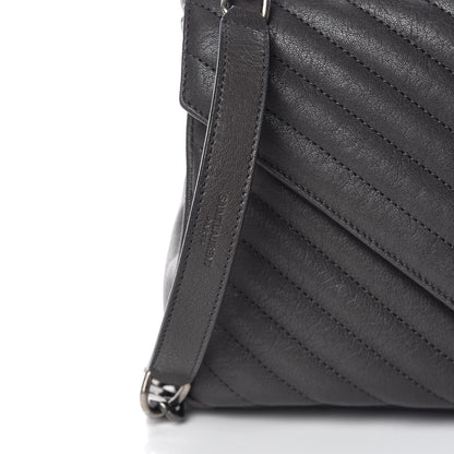 Saint Laurent Sheepskin Matelasse Chevron Monogram Medium College Bag Light Coal 8 of 10