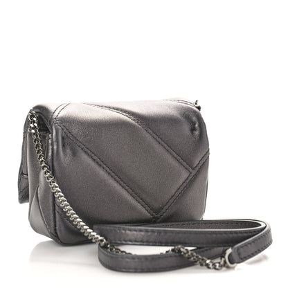 Bulgari Metallic Calfskin Serpenti Cabochon Micro Bag Gray 3 of 8
