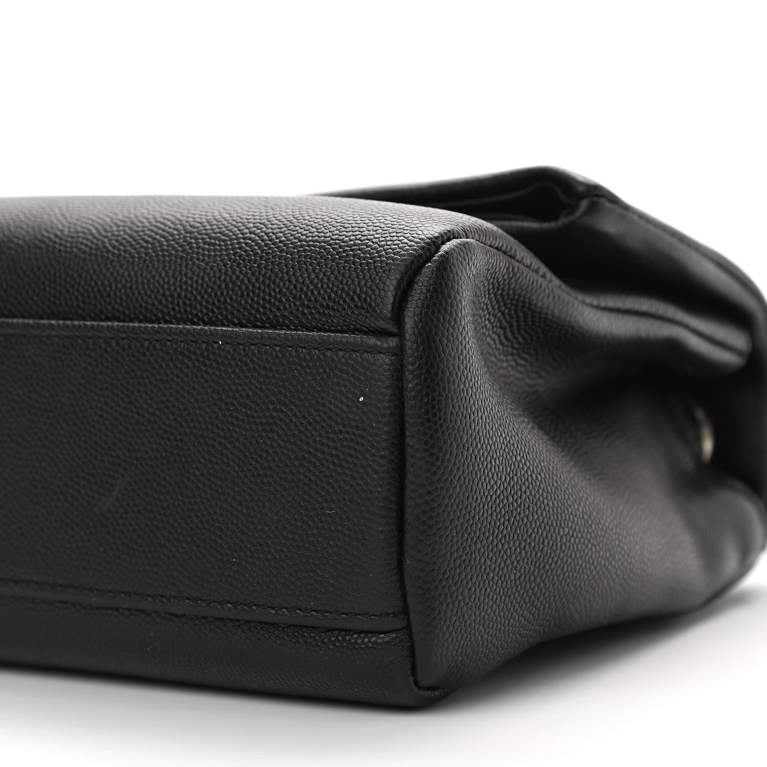 Saint Laurent Grain De Poudre Small West Hollywood Monogram Fold-Over Bag Black 10 of 10