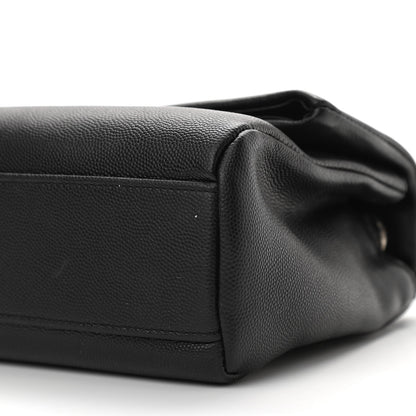Saint Laurent Grain De Poudre Small West Hollywood Monogram Fold-Over Bag Black 10 of 10
