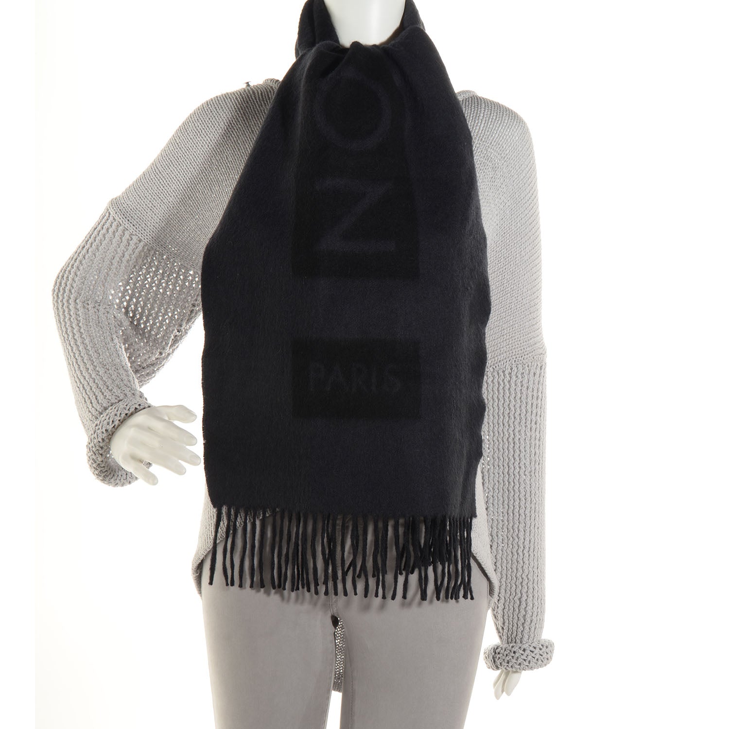 Louis Vuitton Cashmere Baroda Scarf Black 2 of 4
