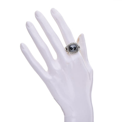 David Yurman Sterling Silver Diamond Hematite 11mm Albion Ring 58 8.25 2 of 4