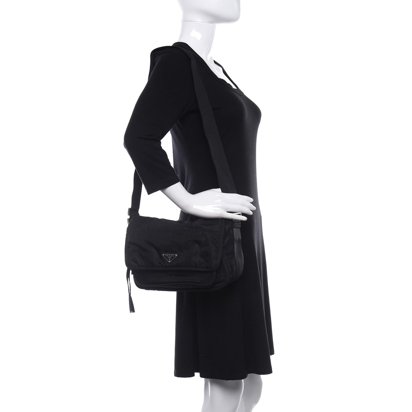 Tessuto Nylon Messenger Bag Black
