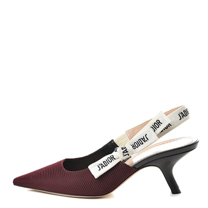 Christian Dior Technical Canvas Ribbon J Adior Slingback 65mm Pumps 37 Rouge Black 1 of 12