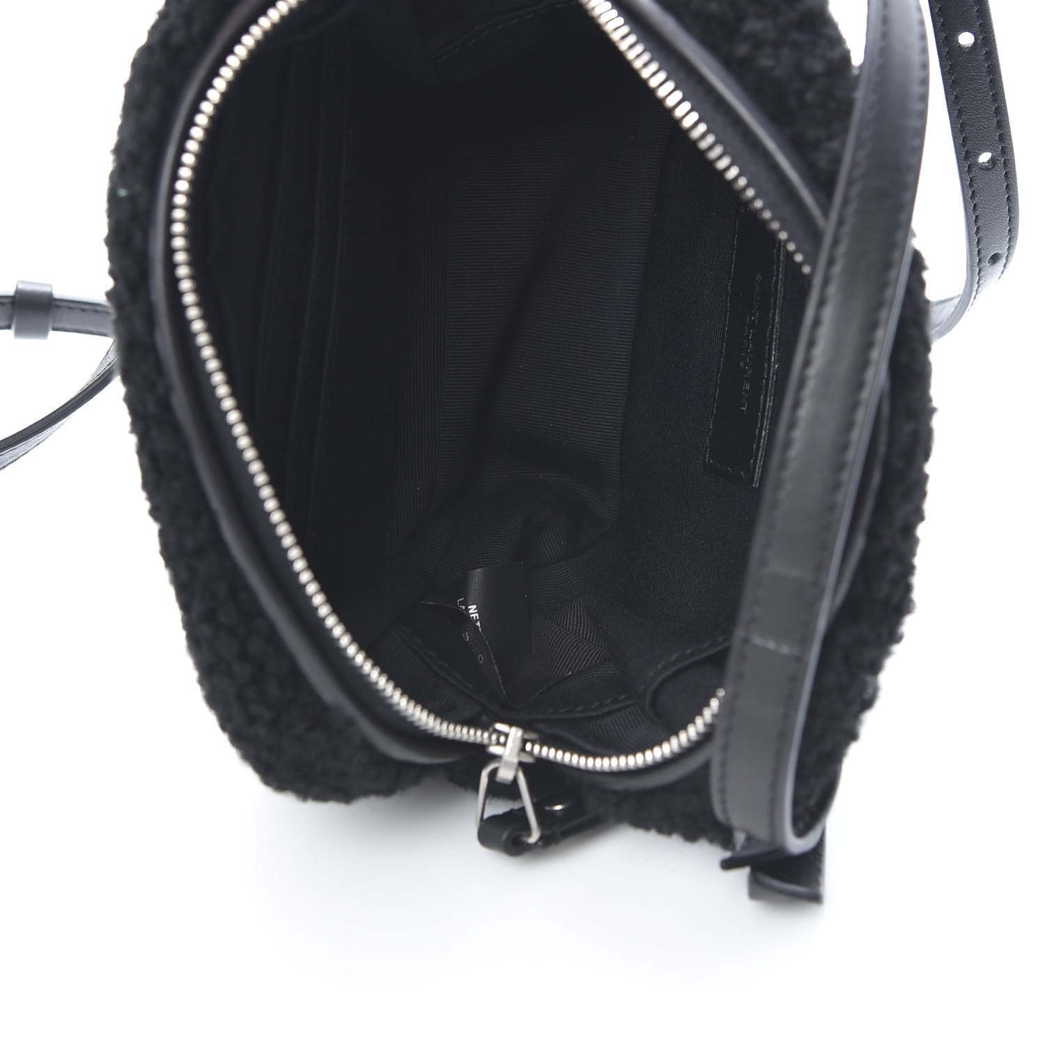 Saint Laurent Shearling Monogram Lou Belt Bag Black 5 of 10