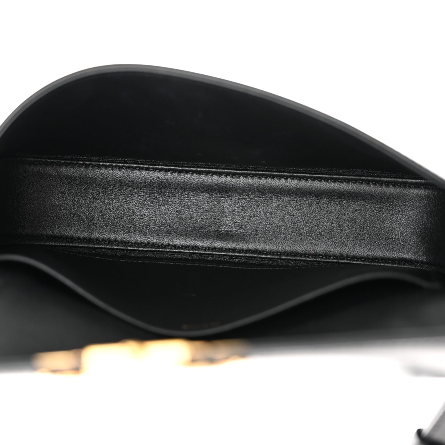 Shiny Calfskin Triomphe Shoulder Bag Black