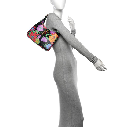 Gucci X KEN SCOTT New Shangai Calfskin Jenny Floral Print Small Jackie 1961 Hobo Black Pink 2 of 12