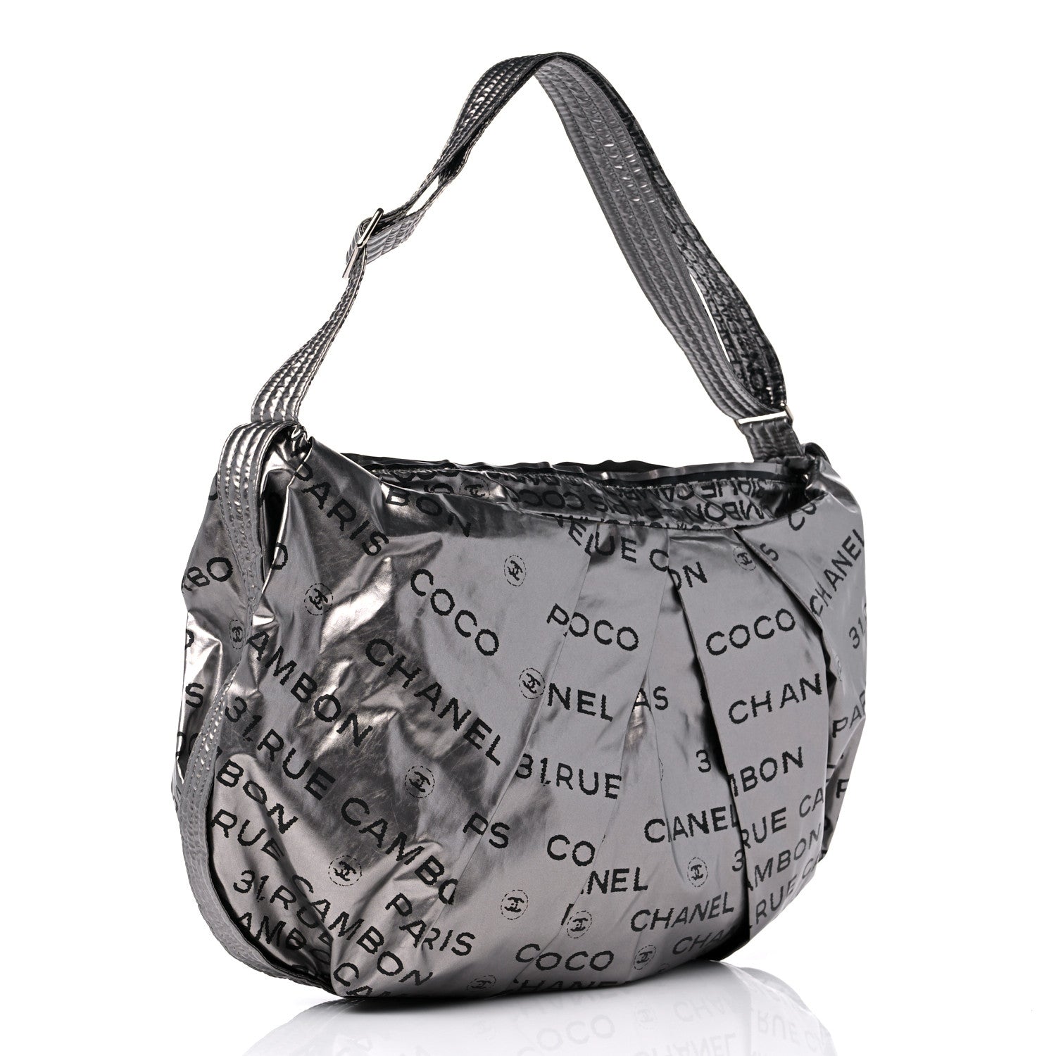 Chanel Metallic Coated Canvas Unlimited Ligne Shoulder Bag Silver 3 of 10