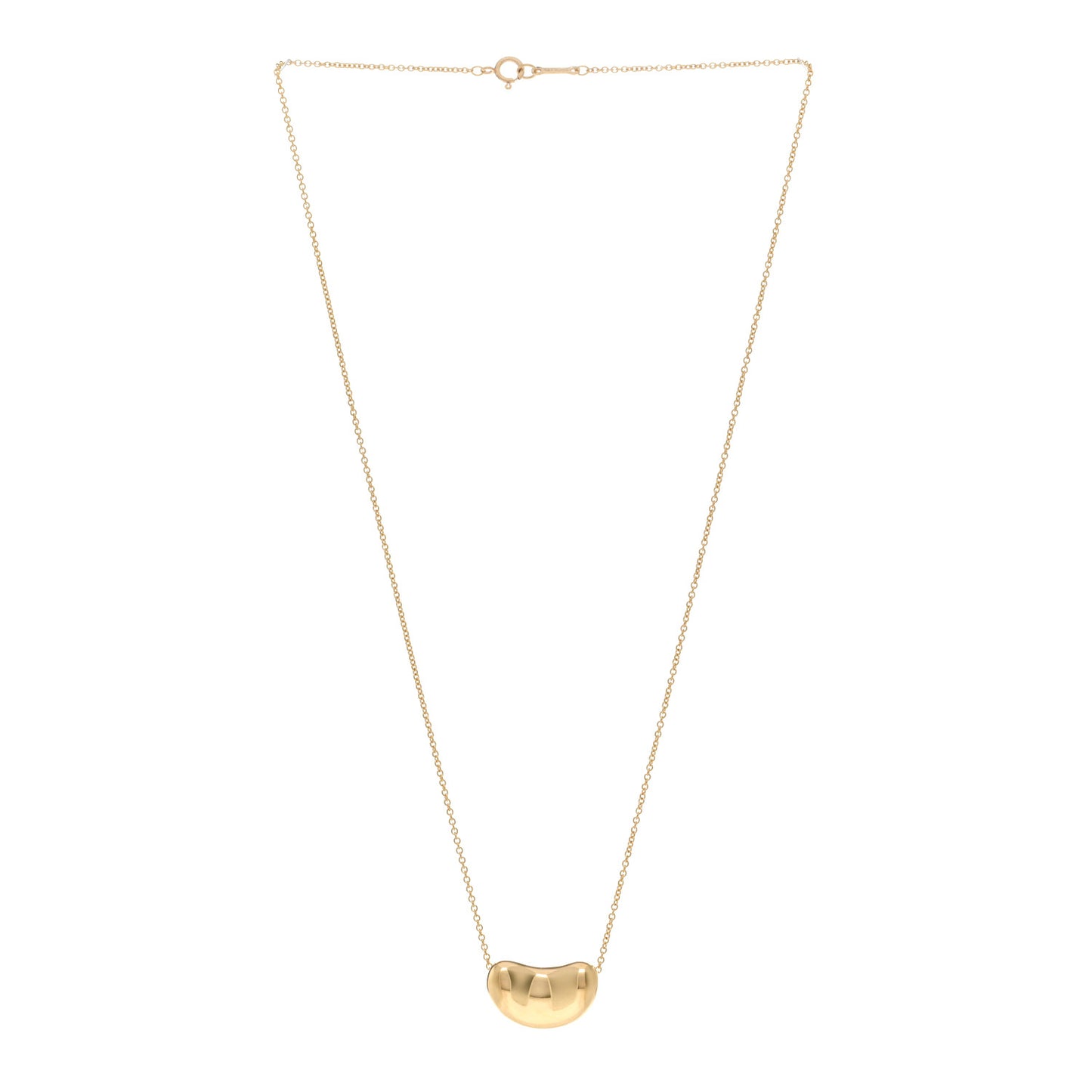 18K Yellow Gold 18mm Elsa Peretti Bean Pendant Necklace
