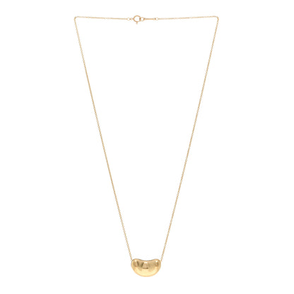 Tiffany 18K Yellow Gold 18mm Elsa Peretti Bean Pendant Necklace 3 of 4